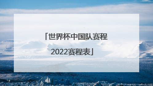 「世界杯中国队赛程2022赛程表」世界杯赛程2022最新赛程表